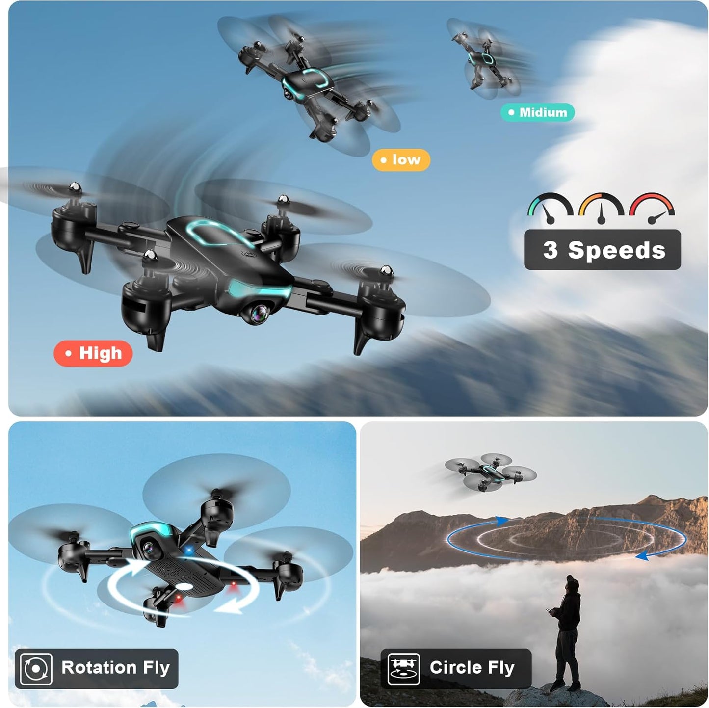 REDRIE Foldable Drone with 1080P Camera