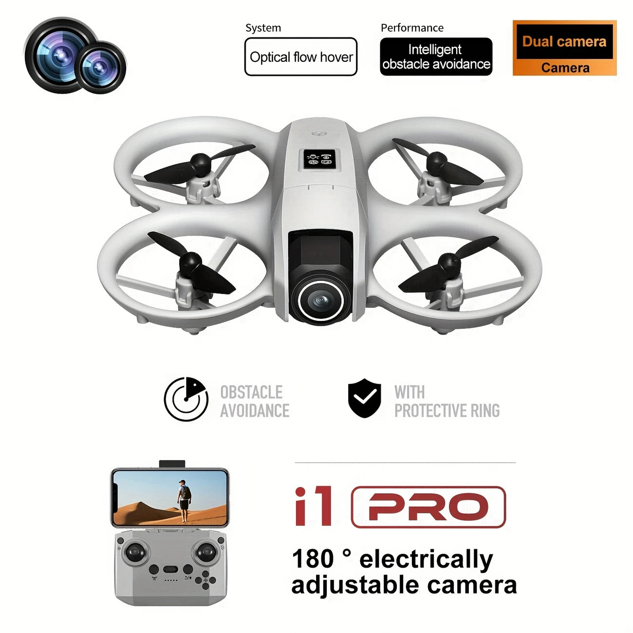 Mini Drone with Dual ESC Camera & Lights